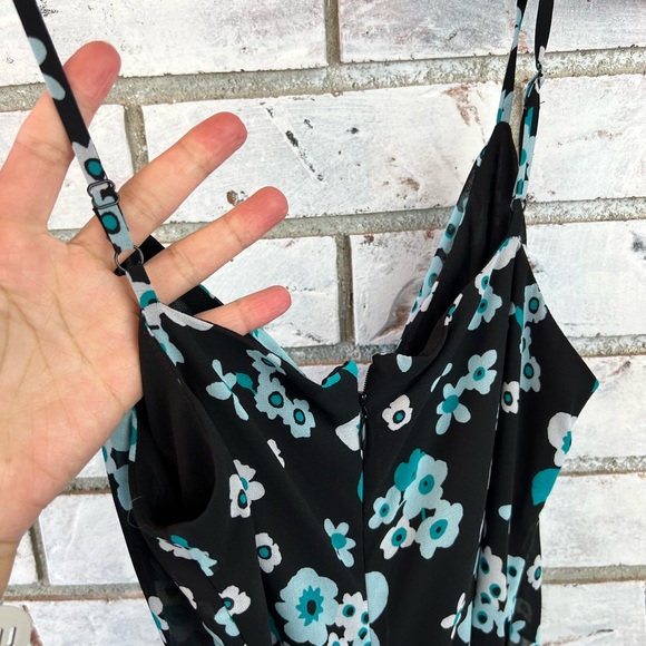 Michael Kors | Blue and Black Floral Jumpsuit - Picture 6 of 8